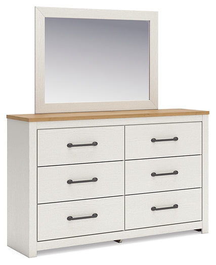 Linnocreek Full Panel Bed with Mirrored Dresser
