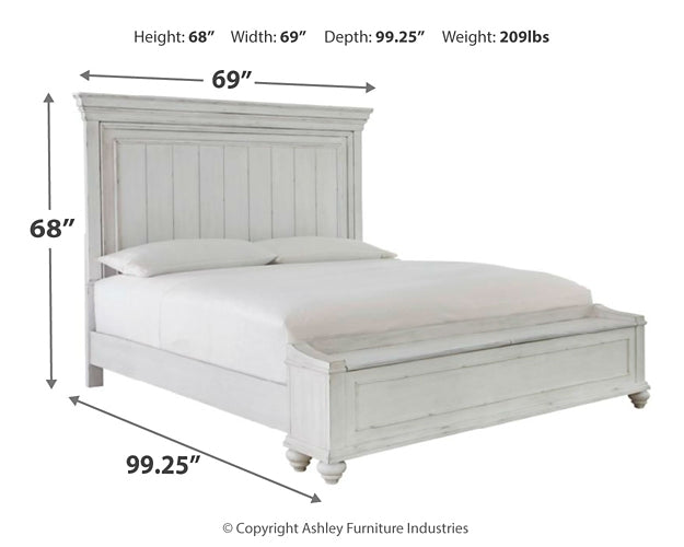 Kanwyn Queen Panel Bed with Storage with Mirrored Dresser and Chest