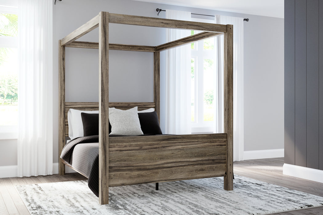 Shallifer Queen Canopy Bed with Dresser, Chest and 2 Nightstands